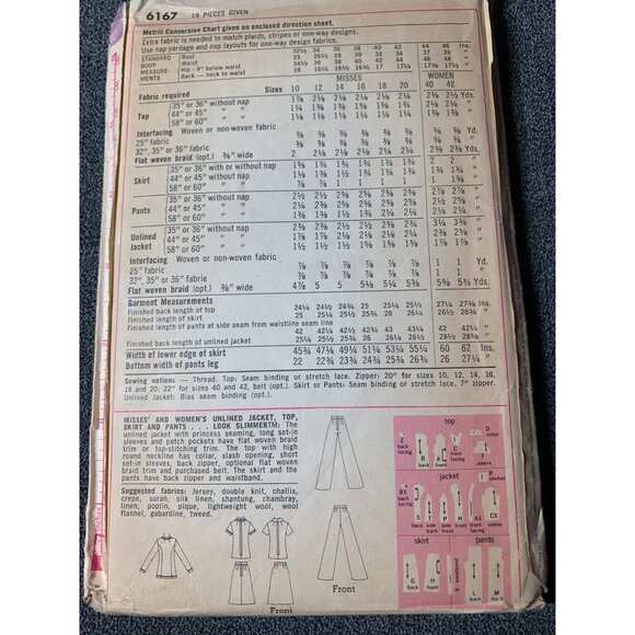 Simplicity Misses Top Skirt Pants Sewing Pattern sz 14 6167 - uncut - Picture 5 of 9